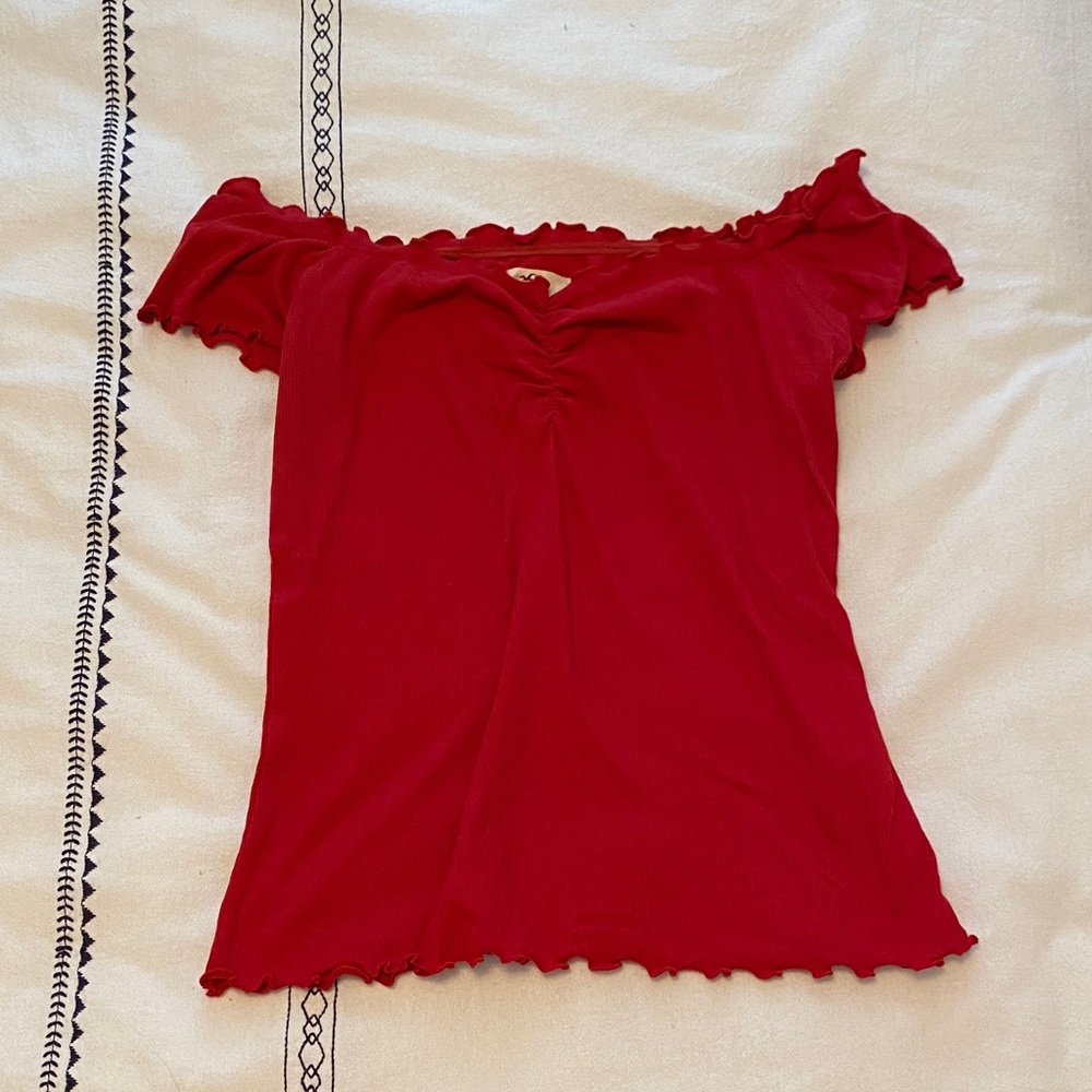 Hollister Red Off-Shoulder Blouse